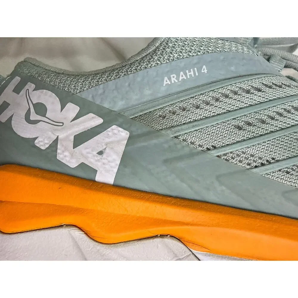 HOKA Arahi 4 Running Shoes Gray Orange Pink Women's US 9 EU 41 1/3 Stability